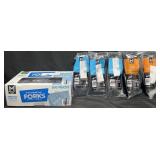 300 clear plastic forks, 36 plastic serving