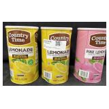 3- 5lb 2.5oz. Canisters of Country Time Lemonade