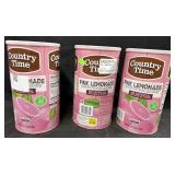 3- 5lb 2.5oz. Canisters of Country Time Pink