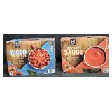Diced tomatoes 12 cans. Tomato sauce 12 cans