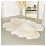 100% Genuine Silky Sheepskin Rug, 5'10'x3'8'