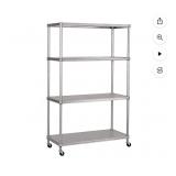 Black 4-Tier Steel Shelving with Shelf Liners,