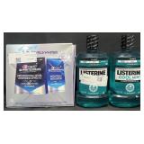 40 Crest 3D white strips & 2-7 fl oz Listerine