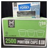 2500ct. Box of 2fl.oz. Translucent Plastic