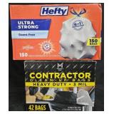 Hefty 13 gallon trash bags 150 count. Contractor