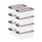 IRIS USA, Stack & Pull 13 Quart Clear Plastic