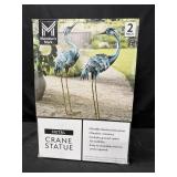 2pk. Metal Crane Statues