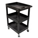 24' x 18' Plastic Utility Tub Cart- Three Shelf