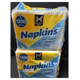 2- 1200ct. Bags of Napkins