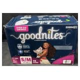 74ct. Box of Goodnites Size S/M Nighttime