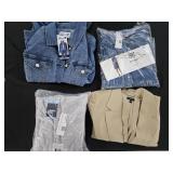Women's size Large denim jacket, dress, quilted