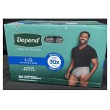 84ct. Box of Depend Large Underwear
