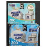 2- Power Flex 13 gallon trash bags 200 count each