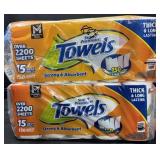 2- 15ct. Bags of Super Premium Paper Towel Rolls