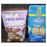 Twice baked cookies 18oz. Rice Krispies treats 25
