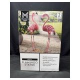 2pk. Metal Flamingo Statues