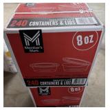 2- 240ct. Boxes of 8oz. Clear Plastic Containers