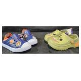 Boy's size 13 Skechers foamies and size 11 clogs