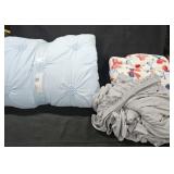 Bedding out of package: King size blue comforter.