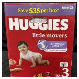 192ct. Box of Huggies Little Movers Size 3