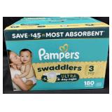 180ct. Box of Pampers Size 3 Swaddlers Diapers