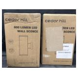 2- Cedar Hill 800 Lumen LED Wall Sconces,