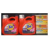 2-128 fl oz Tide detergent & 960 dryer sheets