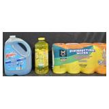 Windex 1 gallon. Pine Sol 60oz. Disinfectant