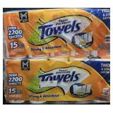 2- Super Premium Paper Towels 15 rolls each