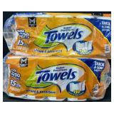 2- 15ct. Bags of Super Premium Paper Towel Rolls