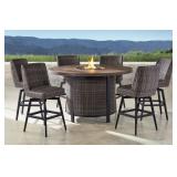 (MSRP: $1,999) Athena Fire High Dining Set, 7pc,