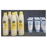6- SPF 50 sunscreen spray 9.1oz each. 6-