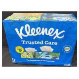 12- Flat Boxes of Kleenex Trusted Care Facial