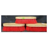 3 Dandy Brushes with red PVC bristles