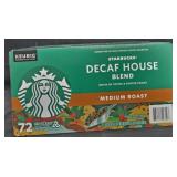 Starbucks Decaf coffee keurig cups 72 count