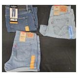 Women's size 12 Levi's jean shorts and jeans.