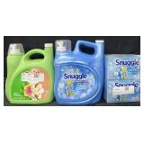 1.12 gal. Gain fabric softener, 1.38 gal. Snuggle