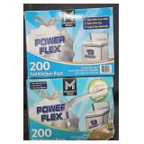 2- Power Flex 13 gallon trash bags 200 count each