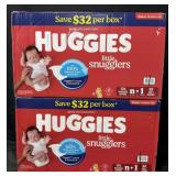 2- Boxes of Huggies Little Snugglers Diapers,