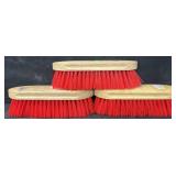 3 Dandy Brushes with stiff red PVC bristles