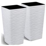Worth Garden 22' Tall Planters Set of 2 - Plastic