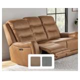 (MSRP: $899) Cooper Power Reclining Leather Sofa,