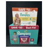 148ct. Box of Pampers Cruisers 360 Size 4 Diapers