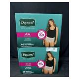 2- 88ct. Boxes of Depend Size Medium Underwear