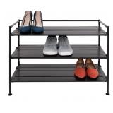 Seville Classics 3-Tier Resin Slat Shoe Rack,
