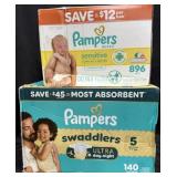 140ct. Box of Pampers Swaddlers Ultra Size 5