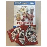 6 - $10 ($60 TOTAL) COLD STONE CREAMERY GIFT