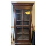 Antique cabinet with 4 panel glass door, 5 fixed