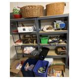 Contents of 2 garage shelves, vintage toys,