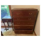 Antique chest of drawers and side table, chest